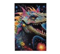 Rompecabezas de imagen de Tyrannosaurus Bad Boy. Rompecabezas de madera para adultos, regalo único de decoración de pared