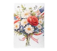 Rompecabezas de imágenes de banderas y flores. Rompecabezas de madera para adultos y niños, decoraciones desafiantes de rompecabezas