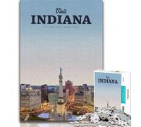 Rompecabezas de Indiana para Adultos, 1000 Piezas, desafiante, Divertido y Divertido, con póster y Hoja de Trivia a Juego, 38x26cm