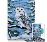 Rompecabezas de Invierno con búho Nival de 1000 Piezas para Adolescentes Ayuda a desarrollar la Memoria Fácil de Usar Bordes limpios Sorpresa navideña (38x26cm)