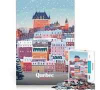 Rompecabezas de Invierno de la Ciudad de Quebec, 1000 Piezas para Adolescentes, Desarrollo de la Mente, diversión Familiar, Bordes precisos, Regalo Memorable (38x52cm)