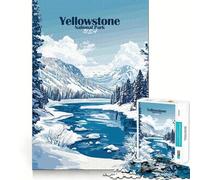 Rompecabezas de Invierno del Parque Nacional de Yellowstone de 1000 Piezas para Adultos Ejercicio Mental Juego con Cortes de precisión y Bordes Lisos Actividad Relajante para Grupos en Interiores