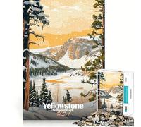 Rompecabezas de Invierno del Parque Nacional de Yellowstone para Adolescentes 1000 Piezas Juego Mental Divertido y fácil de Usar Una Forma entretenida de Pasar el Tiempo Libre (38x26cm)