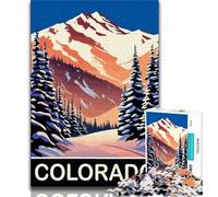 Rompecabezas de Invierno en Colorado para Adolescentes, 1000 Piezas, Juego de Juguetes Cada Pieza es única Juego Familiar desafiante y Divertido 75x50cm