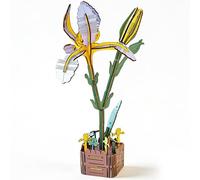 Rompecabezas De Iris De Madera En 3D-Rompecabezas De Flores De Bricolaje para Adultos,Kit de Modelo de Flores de Madera, Decoración del hogar, Regalos creativos para Adultos y Niños