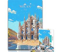 Rompecabezas de Italia y Milán 1000 Piezas para Adolescentes, Juguete Educativo Intelectual descompresor, Regalo de Amigo Secreto, 26x38cm