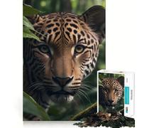 Rompecabezas de Jaguar con Cara Real para Adultos, 1000 Piezas, Grupo de Habilidad Mental, Joy Quality Edge Art Collection Piece (38x52cm)