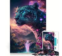 Rompecabezas de Jaguar con Cascada para Adultos 1000 Piezas Juego de Memoria Cerebral Corte Láser para un Encaje Perfecto Aliviar el Estrés (38x52cm)