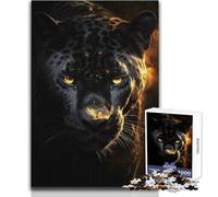 Rompecabezas de Jaguar Negro en Oro para Adultos, 1000 Piezas, Juego Educativo Divertido e Inteligente, Gran Presente con Significado y Emoción, Tamaño 38x52cm