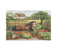 Rompecabezas de jardinería de caballos de primavera para adultos, 1000 piezas, rompecabezas de madera de granja de animales, decoración impresa para entretenimiento creativo