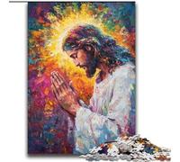 Rompecabezas de Jesús al óleo para Adultos 2000 Piezas, Juego desafiante para Jugar en Familia con póster y Hoja de Trivia 70x100cm