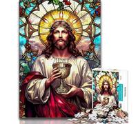 Rompecabezas de Jesús de 1000 Piezas para Adolescentes Ayuda a ejercitar el Cerebro Juguetes adictivos para Cultivar la Paciencia Un Gran Regalo (38x26cm)
