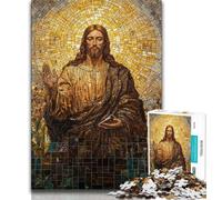 Rompecabezas de Jesús de 1000 Piezas para Adultos, un Juego desafiante y Familiar con Piezas de Formas aleatorias Totalmente entrelazadas de 50x75cm