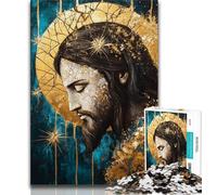 Rompecabezas de Jesús de fantasía Dorada para Adolescentes, 1000 Piezas, para Pasar el rato en casa, Cada Pieza es única, un Juego desafiante y Divertido para Toda la Familia, 50x75cm