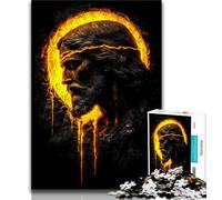 Rompecabezas de Jesús Dorado de 1000 Piezas para Adolescentes, Ayuda a ejercitar el Cerebro, Juguetes adictivos para Cultivar la Paciencia y la interacción Entre Padres e Hijos, 38x26cm