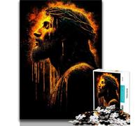 Rompecabezas de Jesús Dorado de 1000 Piezas para Adultos, Ideal para Pasar el rato en casa Cada Pieza es única Un Juego desafiante y Divertido para Toda la Familia (38x26cm)