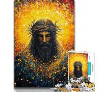 Rompecabezas de Jesús Dorado para Adolescentes 1000 Piezas para Adultos y Adolescentes Juego Familiar antiestrés desafío difícil Regalo de Amigo Secreto (26x38cm)