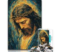 Rompecabezas de Jesús Dorado para Adolescentes, 1000 Piezas, para Pasar el rato en casa, Cada Pieza es única, un Juego Familiar desafiante y Divertido, 38x26cm