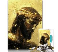 Rompecabezas de Jesús Dorado para Adolescentes, 1000 Piezas Un Juego Educativo Divertido y Divertido para cumpleaños (38x26cm)