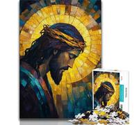 Rompecabezas de Jesús Dorado para Adultos, 1000 Piezas, Ayuda a ejercitar el Cerebro, Juguetes adictivos para Cultivar la Paciencia, interacción Entre Padres e Hijos, 38x26cm
