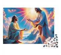 Rompecabezas de Jesús y la religión: Nube de guía Sagrada,1000 Piezas,cartón Resistente,para aliviar el estrés,Actividad grupal,Entretenimiento en Interiores Adultos entusiastas,70x50cm(1000 Piezas)