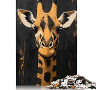 Rompecabezas de Jirafa con Retrato Pintado, Juguete Educativo, Rompecabezas de cartón Premium para Adultos y niños, 1000 Piezas (26 x 38 cm)