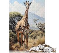 Rompecabezas de Jirafa Elegante, de Papel 100% Reciclado, Rectangular, para niños y niñas, 1000 Piezas (26 x 38 cm)