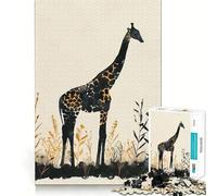 Rompecabezas de Jirafa en Acuarela Entre Hierba Alta 1000 Piezas Juego de Habilidad Mental Ajuste Estable sin Piezas Que se muevan pasatiempo Agradable para Fines de Semana Largos (50x75cm)