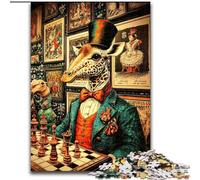 Rompecabezas de Jirafas Jugando al ajedrez, 1000 Piezas, para Adultos y Adolescentes Un Juego desafiante y Divertido para Toda la Familia Cada Pieza es única (50x75cm)