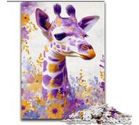 Rompecabezas de Jirafas y Flores para Adultos 1000 Piezas, Ideal para ejercitar el Cerebro, Juguetes adictivos para Cultivar la Paciencia y decoración (50x75cm)