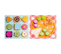 Rompecabezas de , juego de combinación de para niños | Toyadores de clasificación y coincidencia - Diseño de galletas de pizza de madera de madera para actividades para el aire para interiores de educ