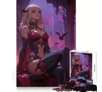 Rompecabezas de Juego de una Chica Vampiro en un Entorno gótico para Adultos, 1000 Piezas, Entrenamiento Mental, Momentos de Relax, Corte láser, Navidad Alegre (38x52cm)