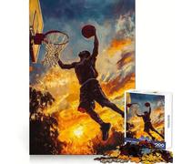 Rompecabezas de Jugador de Baloncesto Haciendo Mates para Adolescentes, 1000 Piezas, Bienestar Cerebral, interacción Suave, Cierre Perfecto, Regalo significativo (50x75cm)