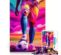 Rompecabezas de Jugador de fútbol en Colores Vivos para Adultos, 1000 Piezas, Juego Inteligente, patrón Tranquilo y Relajante, Regalo increíble (38x52cm)
