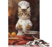 Rompecabezas de Kitty Chef, Juego de Bricolaje, Rompecabezas Rectangular de Papel para Regalo de cumpleaños de niño o niña, 1000 Piezas (75 x 50 cm)