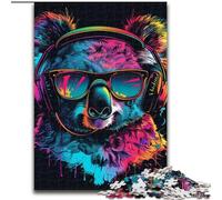 Rompecabezas de Koala con Auriculares y Gafas de Sol para Adultos y Adolescentes, Juego desafiante, Juguetes, decoración de Pared, cumpleaños y Navidad (50x75cm)