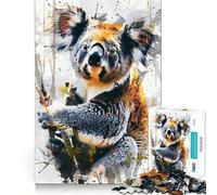 Rompecabezas de Koala en Acuarela de 1000 Piezas Diversión para ejercitar la Memoria Bordes Lisos Encaja Perfectamente Una Forma Divertida de llenar Las Horas Libres (50x75cm)