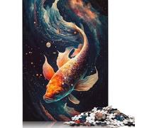 Rompecabezas de Koi Cósmico, Rompecabezas de cartón 100% Reciclado para Mujeres y Hombres, Regalo para el Día de la Madre, 1000 Piezas (26 x 38 cm)