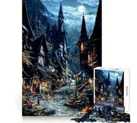 Rompecabezas de la Aldea de Las Brujas, 1000 Piezas para Adultos, para estimular la Memoria, para Pasar un Buen rato, para armar una Obra de Arte 38x26cm