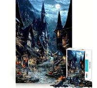 Rompecabezas de la Aldea de Las Brujas, 1000 Piezas para Adultos, para estimular la Memoria, para Pasar un Buen rato, para armar una Obra de Arte 38x26cm