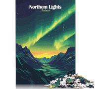Rompecabezas de la Aurora Boreal de Islandia, decoración única para el hogar, 100% cartón Reciclado, Ideal para niños o niñas, 1000 Piezas (75 x 50 cm)