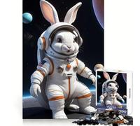 Rompecabezas de la Aventura del Conejito Astronauta para Adultos, 1000 Piezas, para Practicar el razonamiento, Actividad de Ocio, Bordes de Primera Calidad, Regalo navideño (38x52cm)