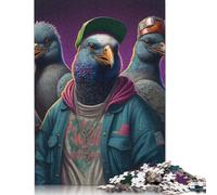 Rompecabezas de la Banda de Rap Pigeon, Rompecabezas Rectangular de Papel Duro y difícil de Montar para Adultos y niños, 1000 Piezas (75 x 50 cm)