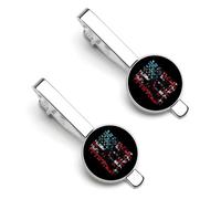 Rompecabezas de la bandera americana, divertido clip de corbata, clip de corbata regular, corbata, regalo decorativo para hombres, 5.5x2.2cm, Metal