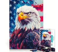 Rompecabezas de la Bandera del águila Americana,1000 Piezas,Juego de ingenio,Piezas de Ajuste, Actividad Divertida para Toda la Familia (38x26cm)