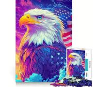 Rompecabezas de la Bandera del águila Americana para Adolescentes 1000 Piezas Juego Mental Divertido Conexión Limpia y fluida Una Forma Atractiva de Pasar el Tiempo Libre (50x75cm)