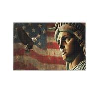 Rompecabezas de la bandera del Día de los Presidentes de Estados Unidos y Lady Liberty, difícil e imposible, desafiante, familiar, 500 piezas