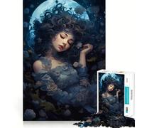 Rompecabezas de La Bella Durmiente bajo la luz de la Luna para Adolescentes, 1000 Piezas, Juguete de lógica Mental, antiestrés, Corte Firme, Regalo de Papá Noel 38x26cm