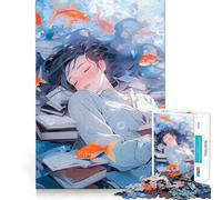 Rompecabezas de La Bella Durmiente con Pez Dorado para Adolescentes, 1000 Piezas, Juguete de Lógica Mental, Alivio del Estrés, Corte Firme, Regalo de Deseo de Papá Noel 38x52cm