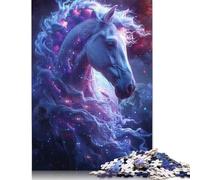 Rompecabezas de la Cabeza de un Caballo cósmico, desafío difícil, 100% cartón Reciclado, Ideal para Mujeres y Hombres, Regalo para el Día de la Madre, 1000 Piezas (75 x 50 cm)
